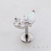 MULTI CZ ROUND MARQUISE OPAL FAN ARCH LINE THREADLESS (PUSH IN) 316L SURGICAL STEEL LABRET SET
